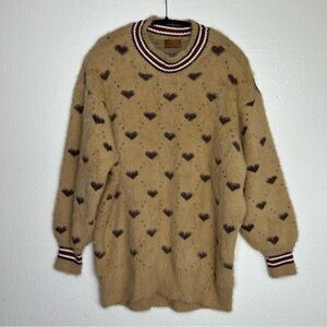 POL heart pattern fluffy sweater size S